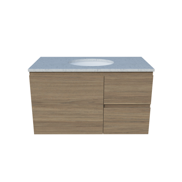 Timberline Nevada Wall Hung Vanity with SilkSurface Top & Basin 900mm - NEVV900CSSUW
