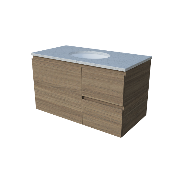 Timberline Nevada Wall Hung Vanity with SilkSurface Top & Basin 900mm - NEVV900CSSUW