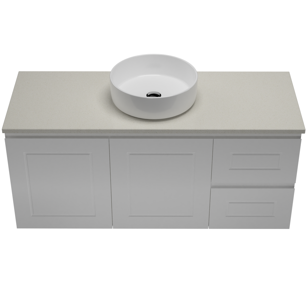 Timberline Nevada Classic Wall Hung Vanity with SilkSurface Top & Basin 1200mm - NVCV1200CSSAW