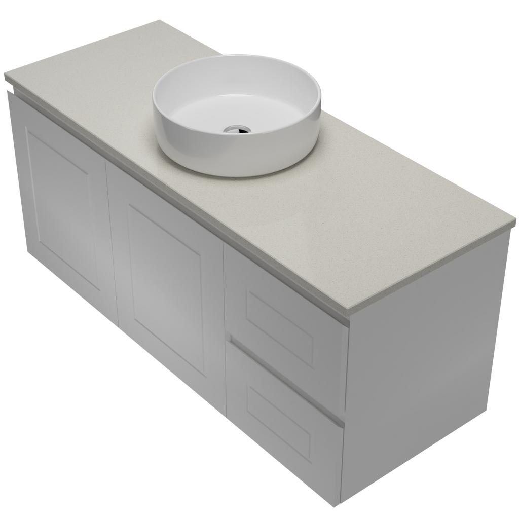 Timberline Nevada Classic Wall Hung Vanity with SilkSurface Top & Basin 1200mm - NVCV1200CSSAW