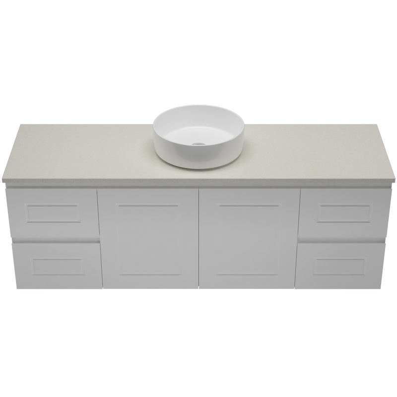 Timberline Nevada Classic Wall Hung Vanity with SilkSurface Top & Basin 1500mm
