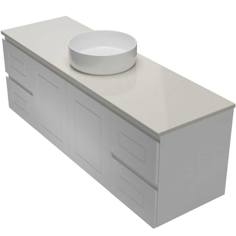 Timberline Nevada Classic Wall Hung Vanity with SilkSurface Top & Basin 1500mm