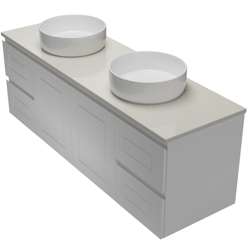 Timberline Nevada Classic Wall Hung Vanity with SilkSurface Top & Basin 1500mm