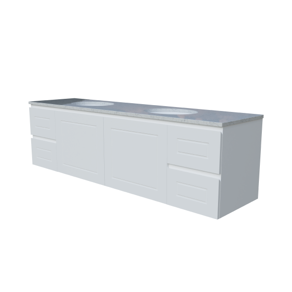 Timberline Nevada Classic Wall Hung with SilkSurface Top & Basin 1800mm