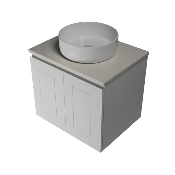 Timberline Nevada Classic Wall Hung Vanity with SilkSurface Top & Basin 600mm - NVCV600CSSAW