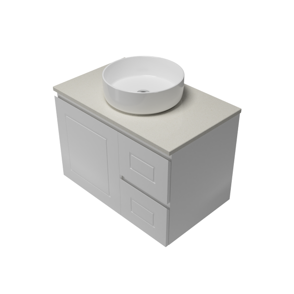 Timberline Nevada Classic Wall Hung Vanity with SilkSurface Top & Basin 750mm - NVCV750CSSAW