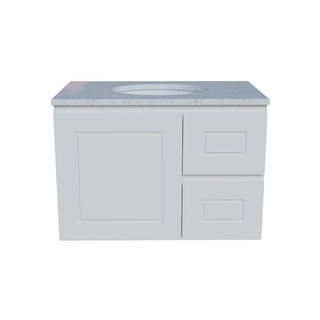 Timberline Nevada Classic Wall Hung with SilkSurface Top & Basin 750mm - NVCV750CSSUW