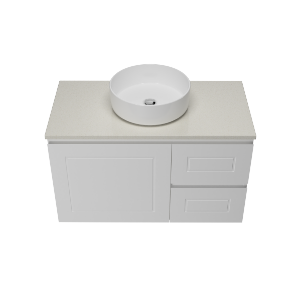 Timberline Nevada Classic Wall Hung Vanity with SilkSurface Top & Basin 900mm - NVCV900CSSAW