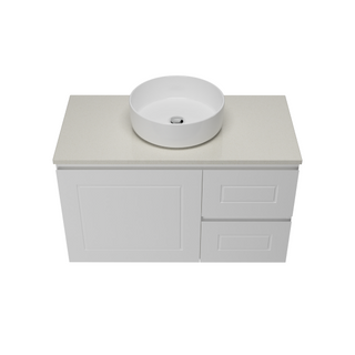 Timberline Nevada Classic Wall Hung Vanity with SilkSurface Top & Basin 900mm - NVCV900CSSAW