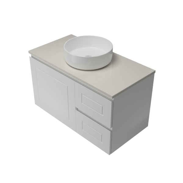 Timberline Nevada Classic Wall Hung Vanity with SilkSurface Top & Basin 900mm