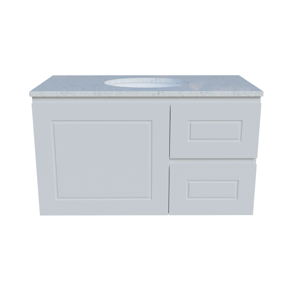 Timberline Nevada Classic Wall Hung with SilkSurface Top & Basin 900mm - NVCV900CSSUW