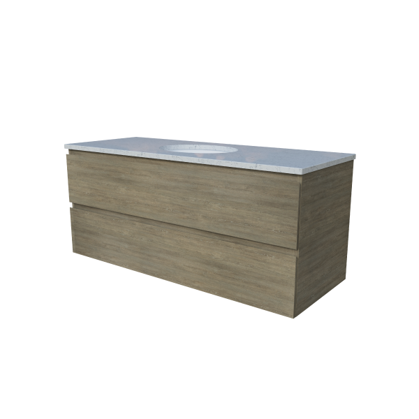 Timberline Nevada Plus Wall Hung Vanity with SilkSurface Top & Basin 1200mm - NEVPV1200CSSUW