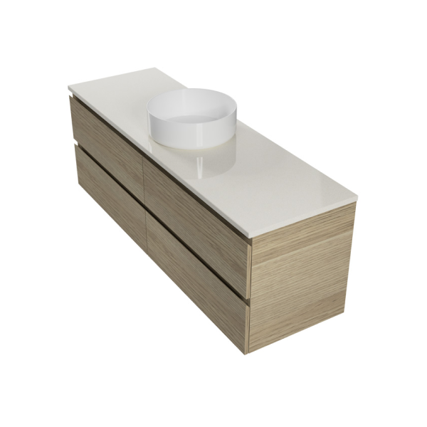 Timberline Nevada Plus Wall Hung Vanity with SilkSurface Top & Basin 1500mm