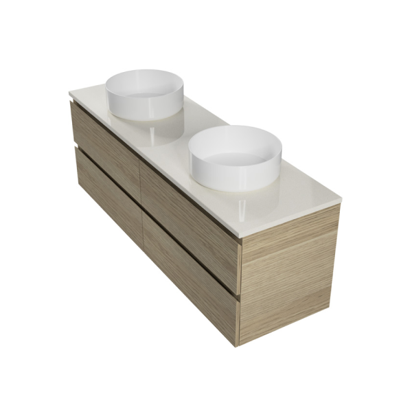 Timberline Nevada Plus Wall Hung Vanity with SilkSurface Top & Basin 1500mm