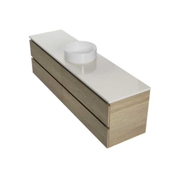 Timberline Nevada Plus Wall Hung Vanity with SilkSurface Top & Basin 1800mm