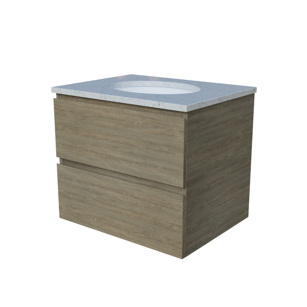 Timberline Nevada Plus Wall Hung Vanity with SilkSurface Top & Basin 600mm - NEVPV600CSSUW