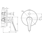 Gentec DZR NGM4500 Brass In-Wall Recess Shower Mixer w/Diverter - Chrome