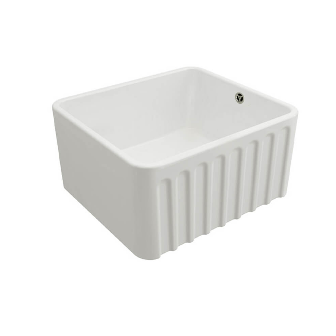 Turner Hastings Novi 50 x 46 Fireclay Butler Sink Includes Overflow - Matte White NO503FS-MW-OF