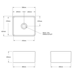 Turner Hastings Novi 50 x 46 Fireclay Butler Sink - Concrete Look NO504FS-CL