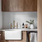 Turner Hastings Novi 50 x 46 Fireclay Butler Sink Includes Overflow - Gloss White NO50FS-OF