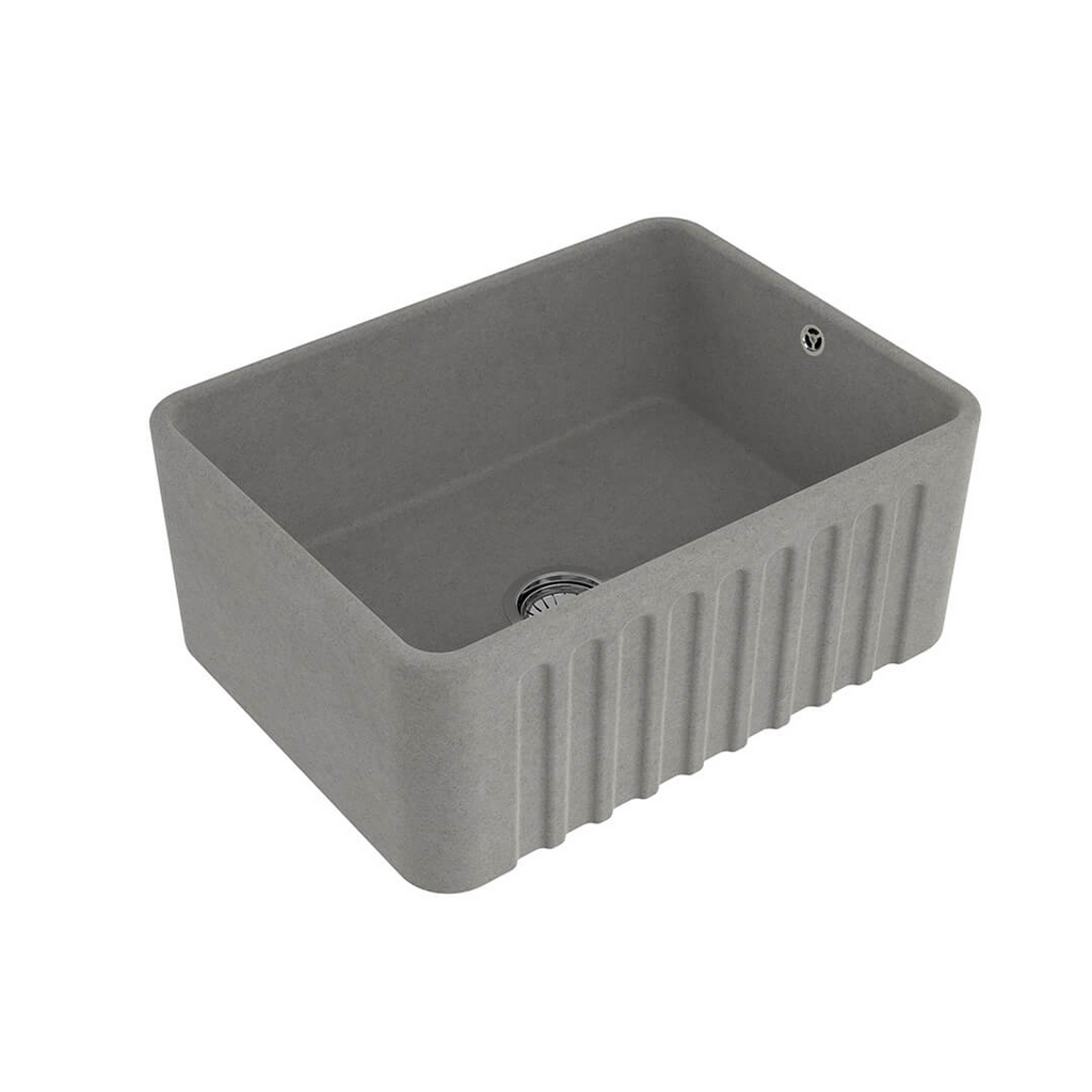Turner Hastings Novi 60 x 46 Fireclay Butler Sink Includes Overflow - Concrete Look NO604FS-CL-OF