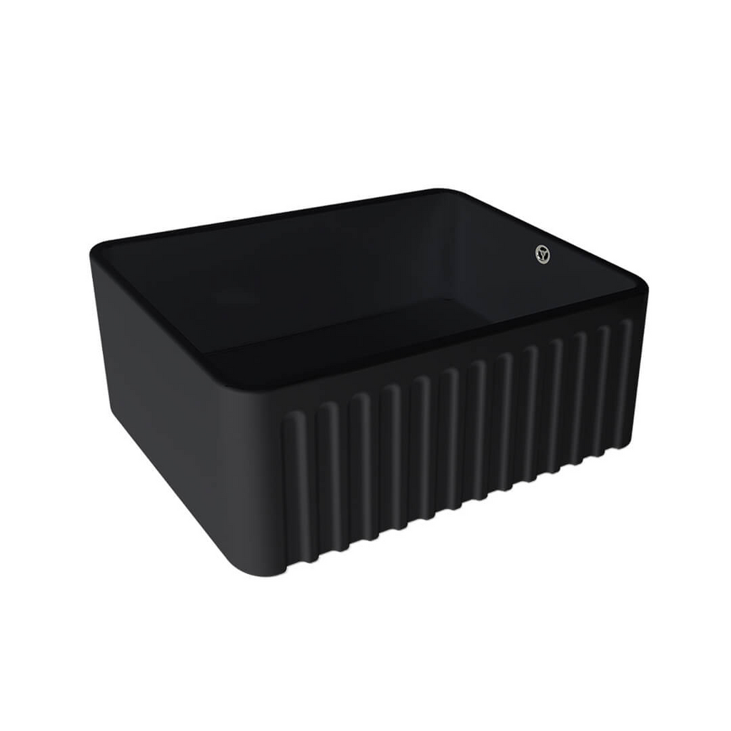 Turner Hastings Novi 60 x 46 Fireclay Butler Sink Includes Overflow - Matte Black NO60FS-MB-OF