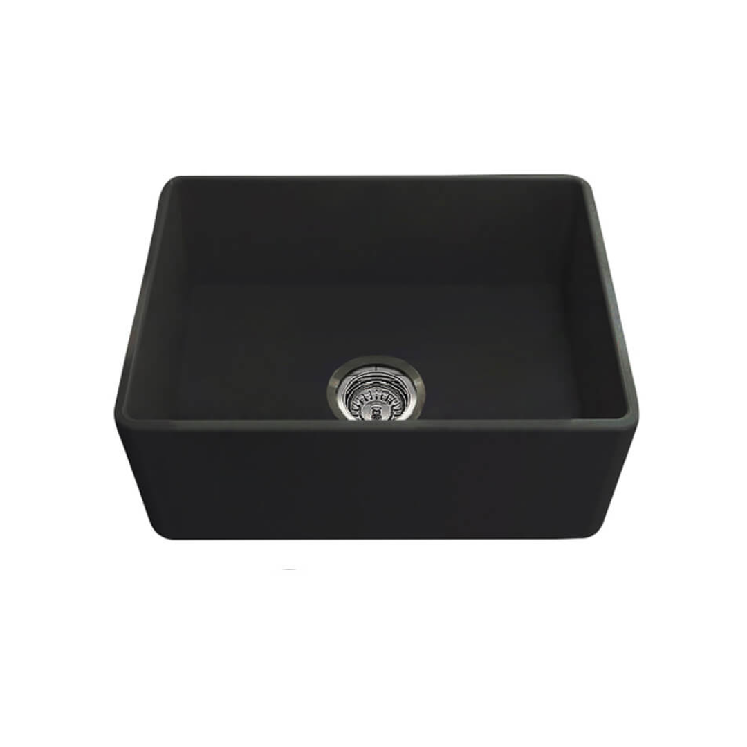 Turner Hastings Novi 60 x 46 Fireclay Butler Sink Includes Overflow - Matte Black NO60FS-MB-OF