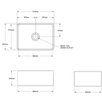 Turner Hastings Novi 60 x 46 Fireclay Butler Sink - Concrete Look NO604FS-CL