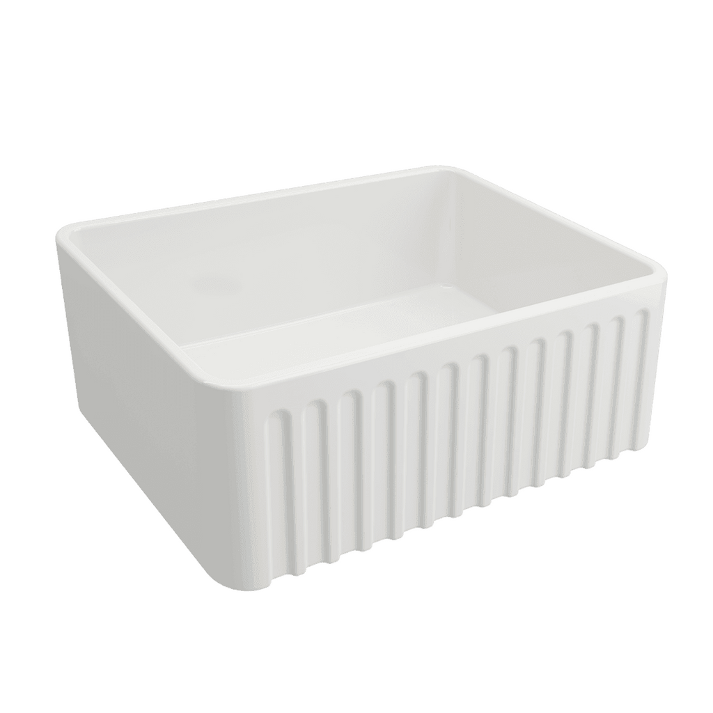 Turner Hastings Novi 60 x 46 Fireclay Butler Sink Includes Overflow - Gloss White NO60FS-OF