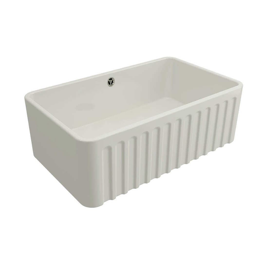 Turner Hastings Novi 75 x 46 Fireclay Butler Sink Includes Overflow - Matte White NO753FS-MW-OF