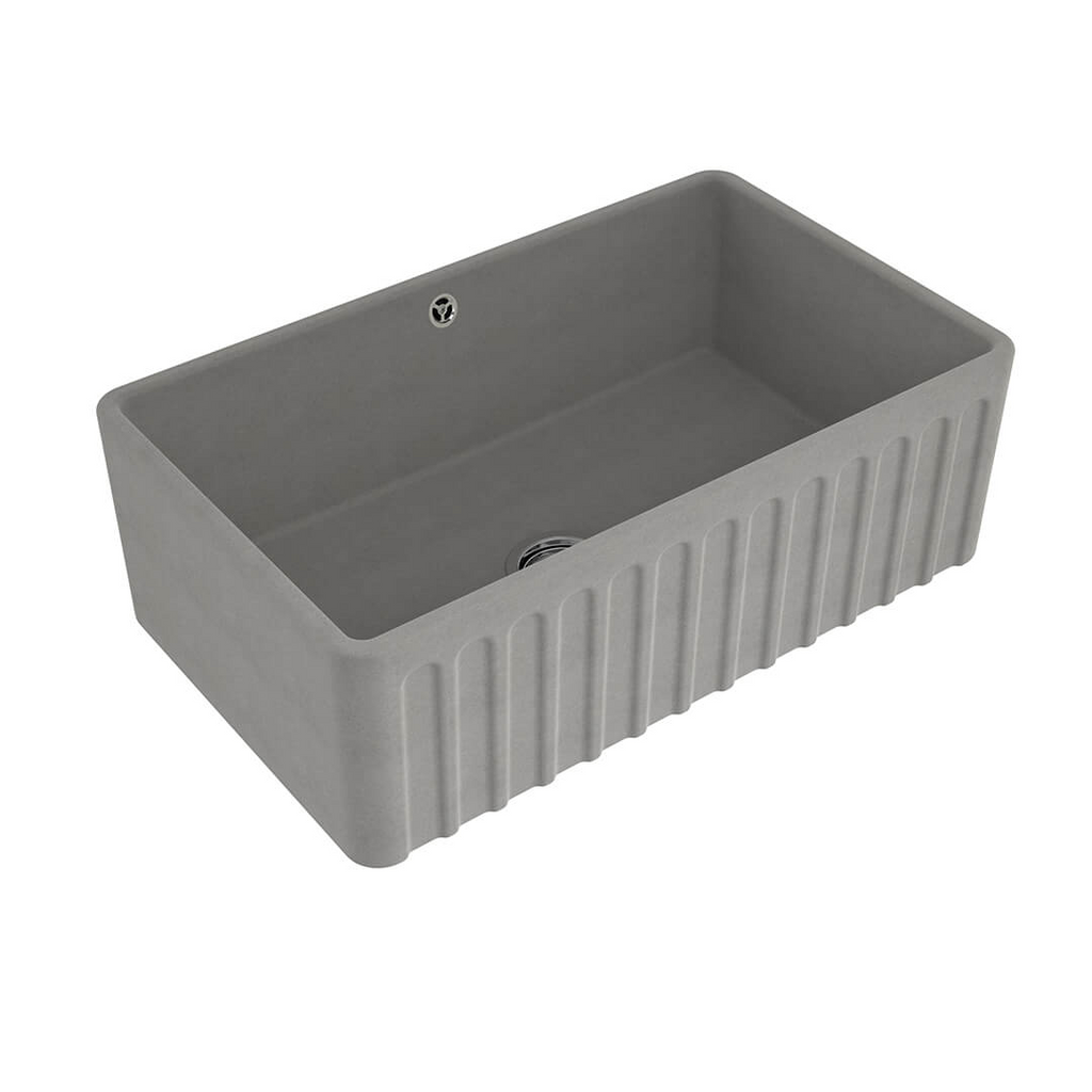 Turner Hastings Novi 75 x 46 Fireclay Butler Sink Includes Overflow - Concrete Look NO754FS-CL-OF