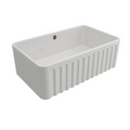 Turner Hastings Novi 75 x 46 Fireclay Butler Sink Includes Overflow - Gloss White NO75FS-OF
