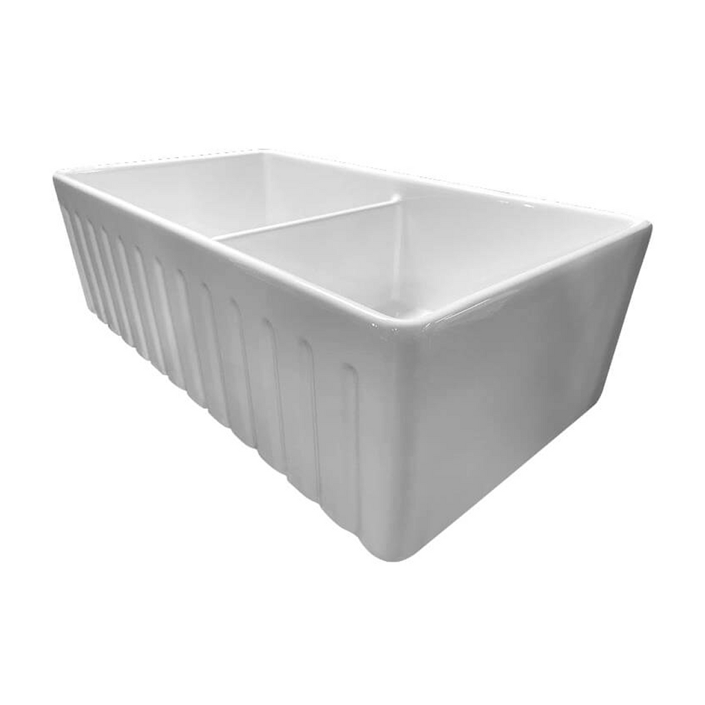 Turner Hastings Novi 84 Fine Fireclay Farmhouse Butler Sink - Gloss White - NO84FS