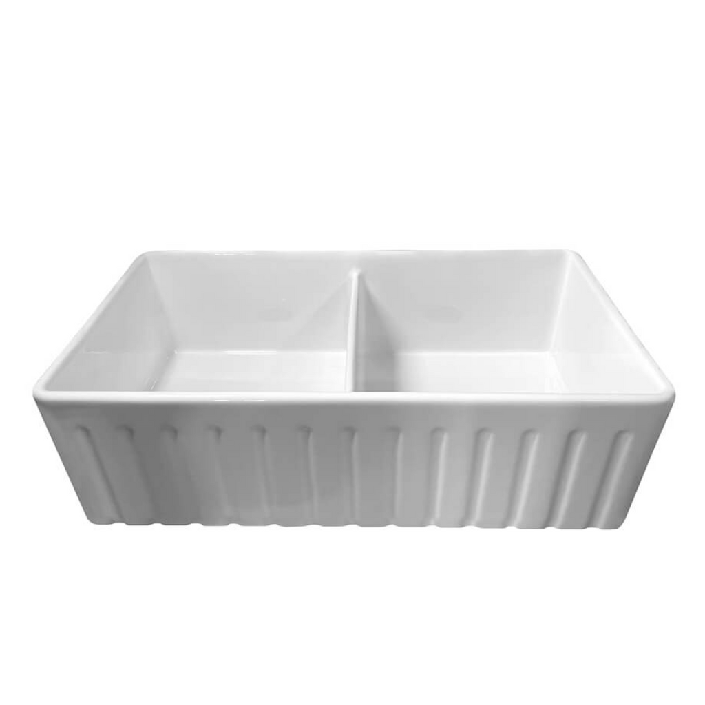 Turner Hastings Novi 84 Fine Fireclay Farmhouse Butler Sink - Gloss White - NO84FS