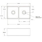 Turner Hastings Novi 84 Fine Fireclay Farmhouse Butler Sink - Gloss White - NO84FS