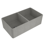 Turner Hastings Novi 85 x 46 Double Bowl Fireclay Butler Sink - Concrete Look NO854FS-CL