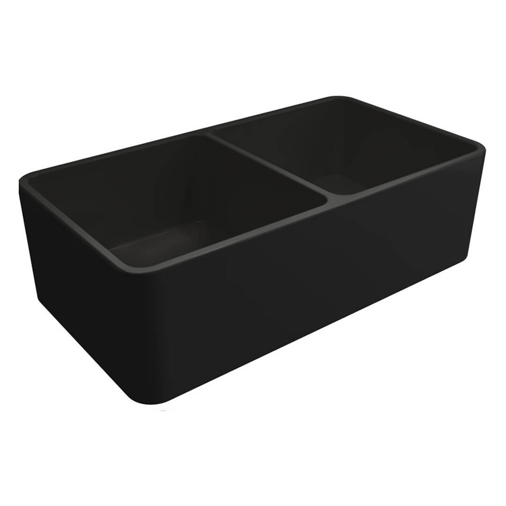 Turner Hastings Novi 85 x 46 Fireclay Butler Sink with Overflow - Matte Black NO85FS-MB-OF