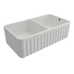 Turner Hastings Novi 85 x 46 Fireclay Butler Sink with Overflow - Gloss White NO85FS-OF