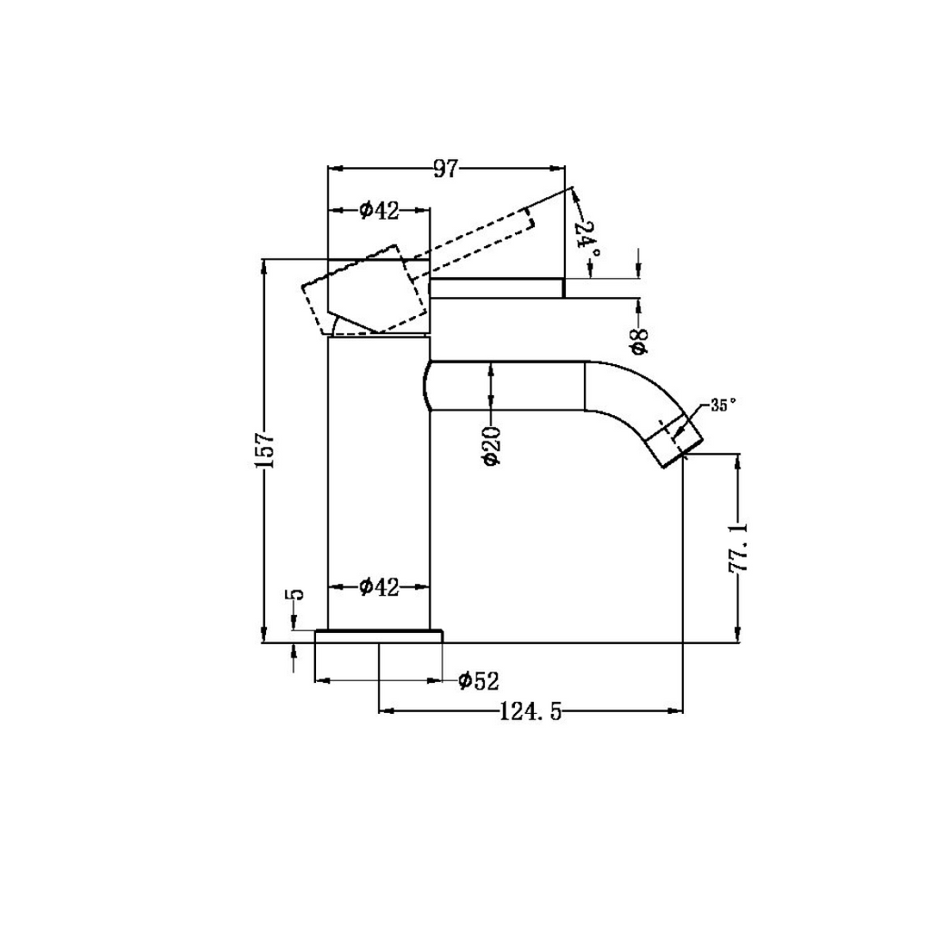 Nero Zen SS316L Basin Mixer - LF Brushed Gold - NR162201BG