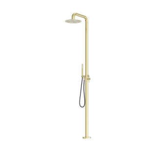 Nero Zen SS316L Outdoor Freestanding Shower Column - Brushed Gold - NR162205aBG