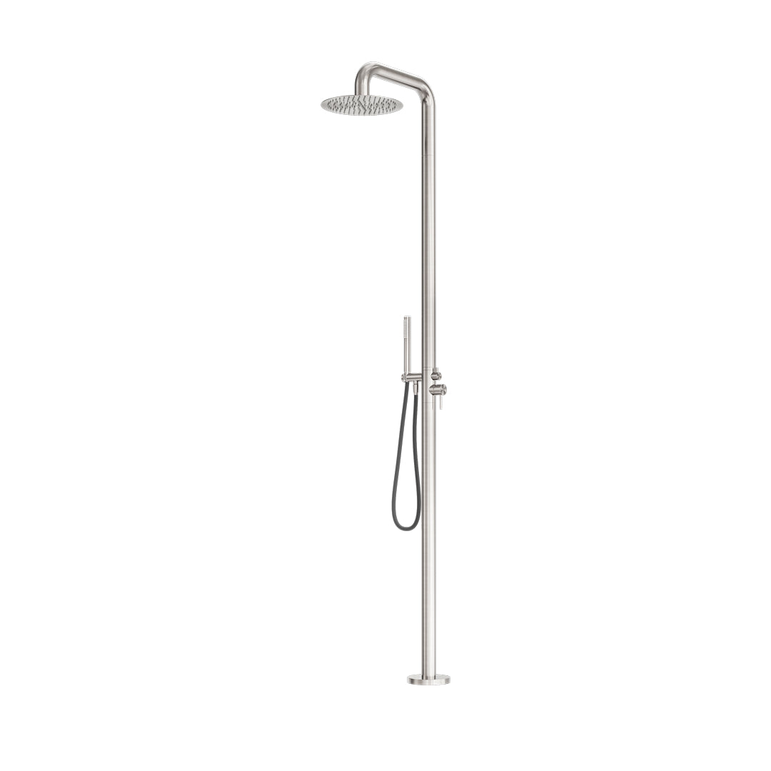 Nero Zen SS316L Outdoor Freestanding Shower Column - Brushed Nickel - NR162205ABN