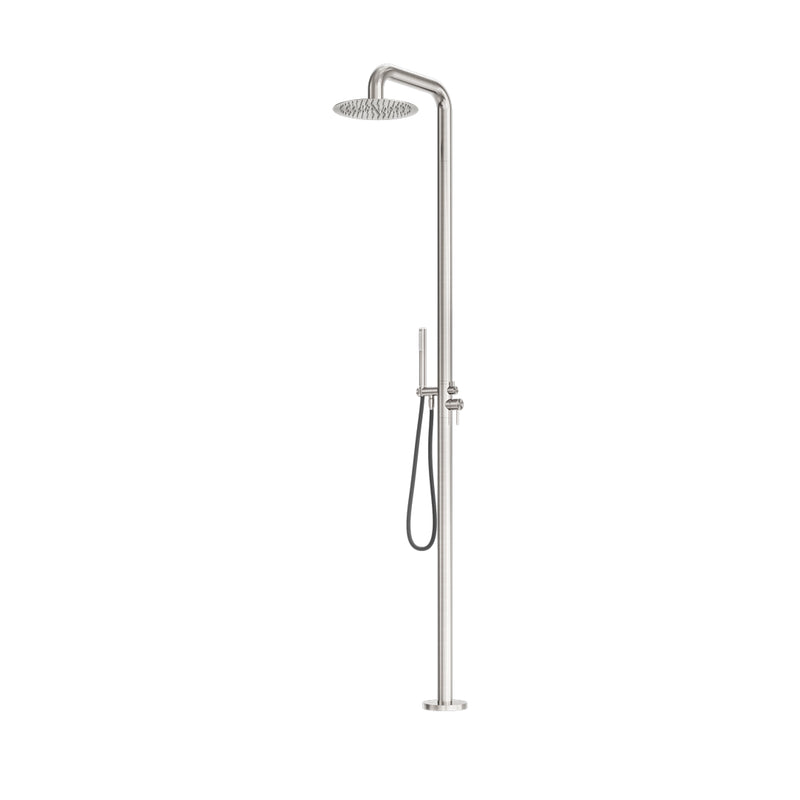 Nero Zen SS316L Outdoor Freestanding Shower Column - Brushed Nickel