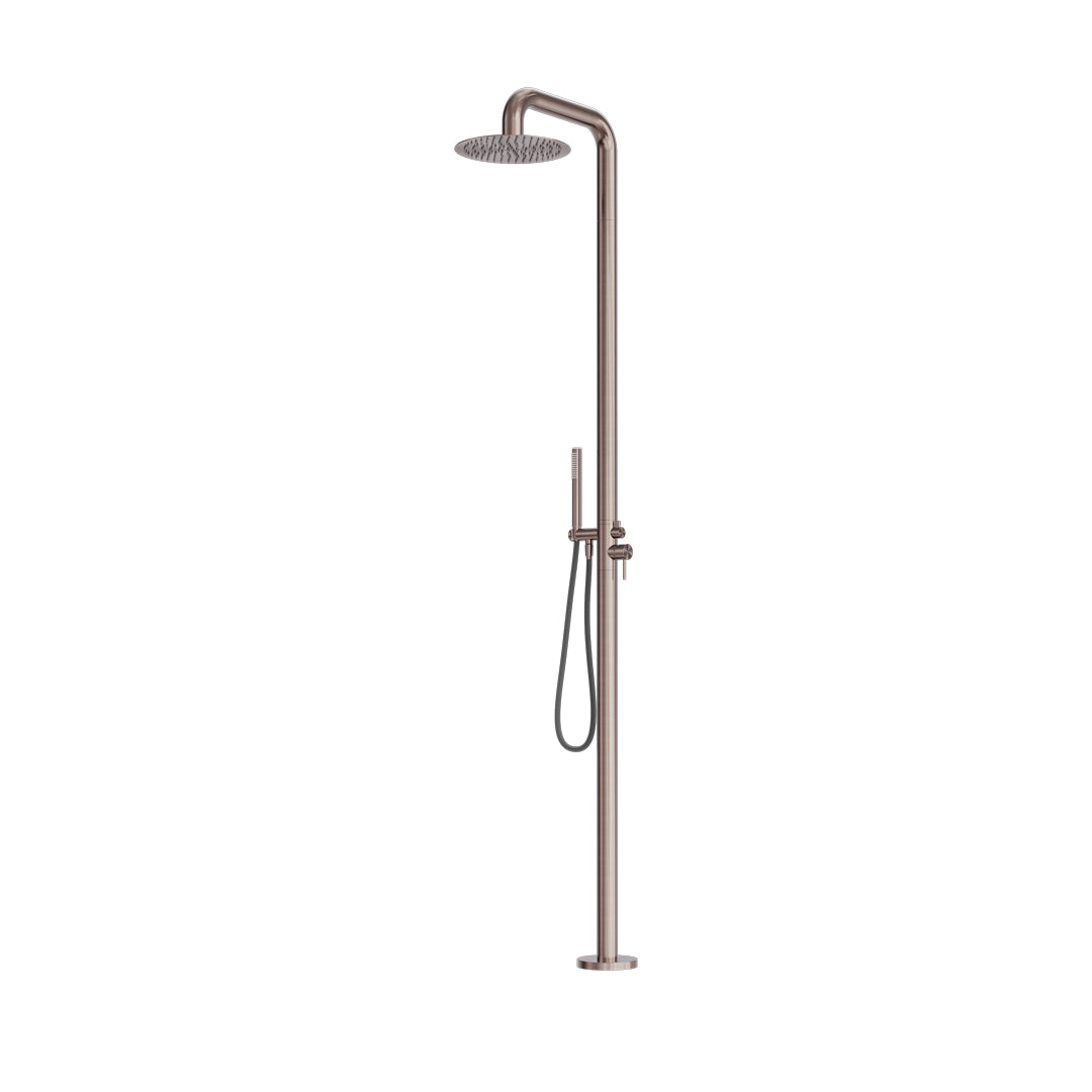 Nero Zen SS316L Outdoor Freestanding Shower Column - Brushed