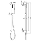 Nero Zen SS316L Shower Rail w/Outdoor Hose - Brushed Gold - NR162205b01BG