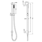 Nero Zen SS316L Shower Rail w/PVC Hose - Brushed Gold - NR162205b02BG