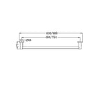 Nero Mecca Single Towel Rail 600mm - Brushed Gold - NR1924BG