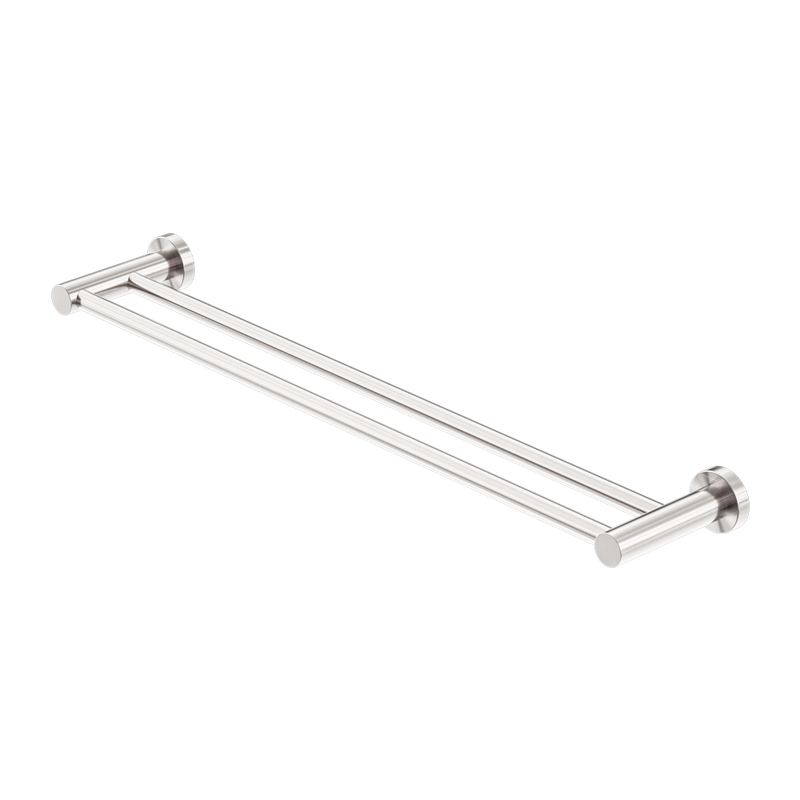 Nero Mecca Double Towel Rail 800mm - Brushed Nickel
