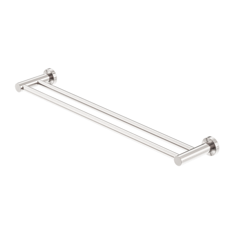 Nero Mecca Double Towel Rail 800mm - Brushed Nickel