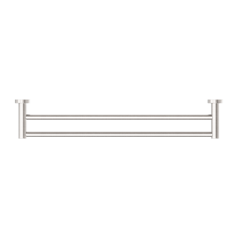 Nero Mecca Double Towel Rail 800mm - Brushed Nickel