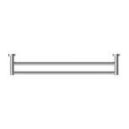Nero Mecca Double Towel Rail 800mm - Chrome - NR1930dCH